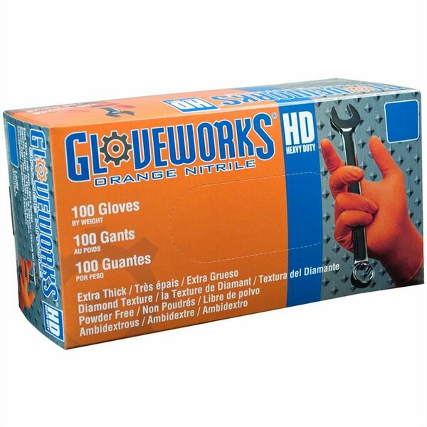 Isn Tool Web Gloveworks Xl Orange Nitrile Gloves AMXGWON48100